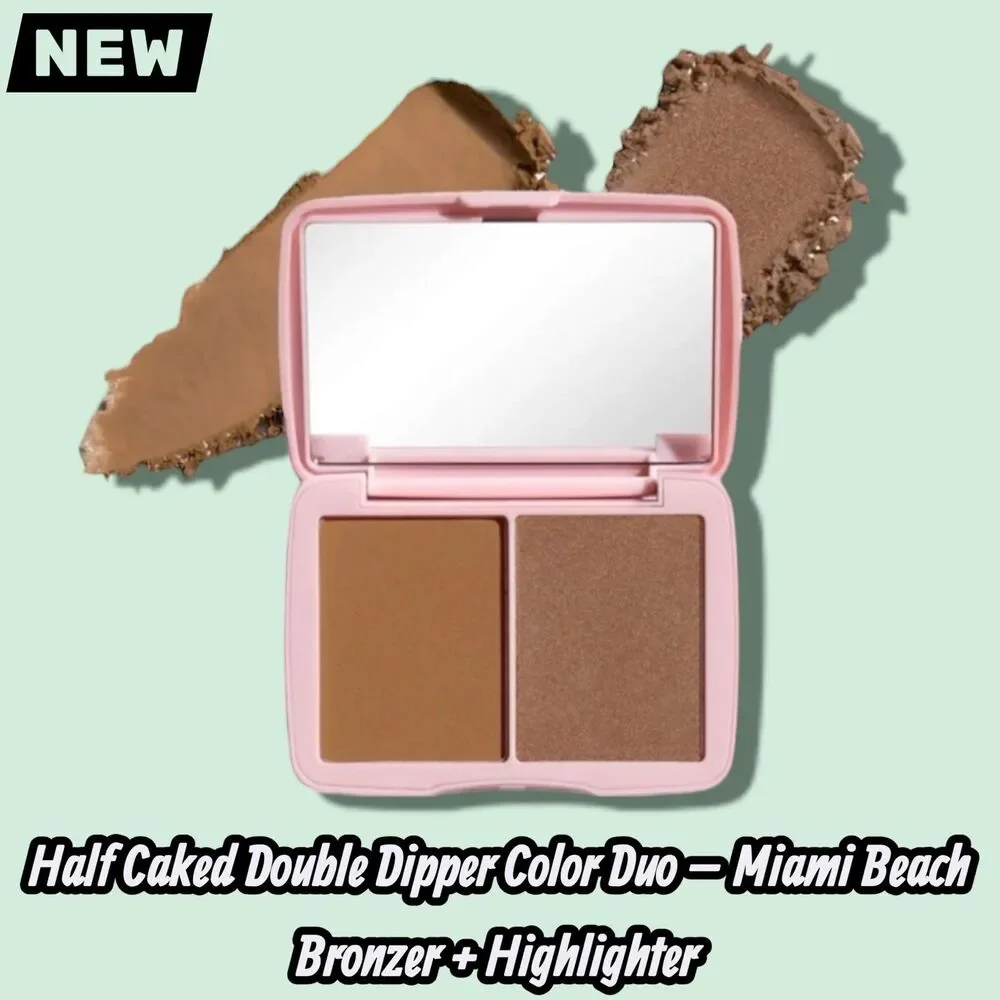 NEW Half Caked Double Dipper Color Duo – Miami Beach Bronzer + Highlighter